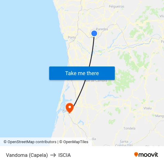 Vandoma (Capela) to ISCIA map