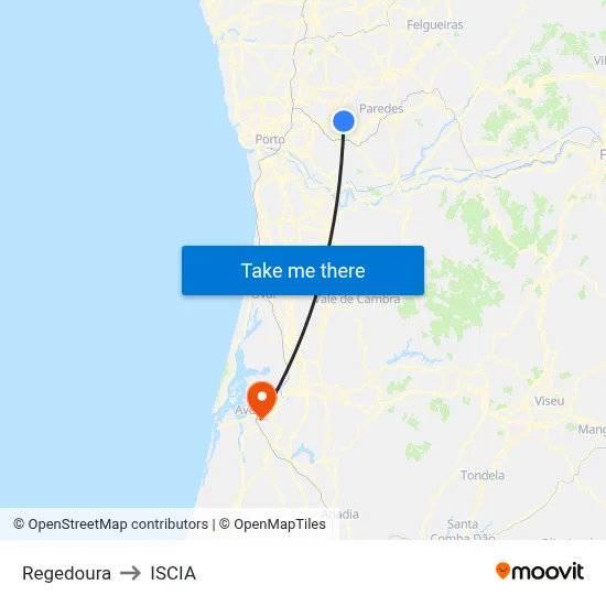 Regedoura to ISCIA map