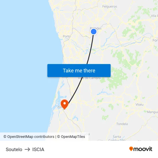 Soutelo to ISCIA map