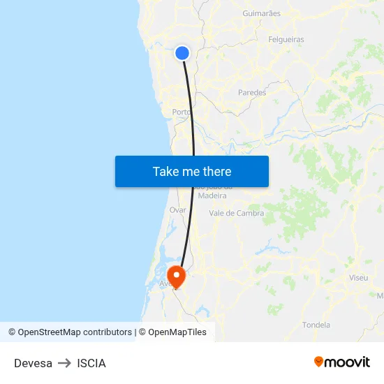 Devesa to ISCIA map