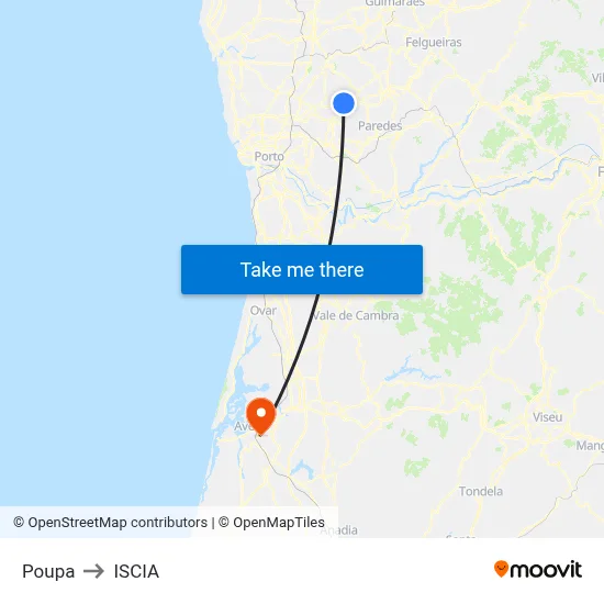 Poupa to ISCIA map