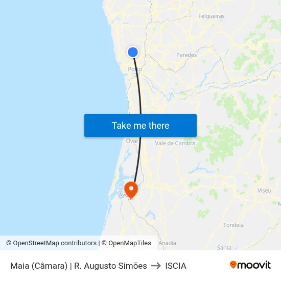 Maia (Câmara) | R. Augusto Simões to ISCIA map