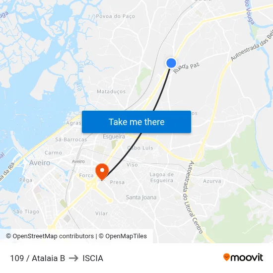 109 / Atalaia B to ISCIA map