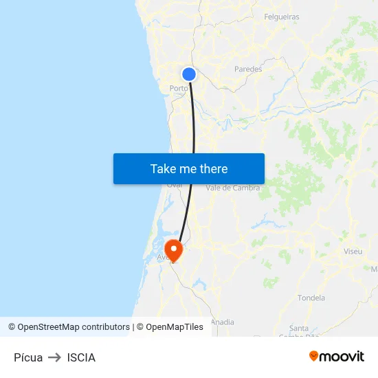Pícua to ISCIA map