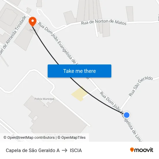 Capela de São Geraldo A to ISCIA map