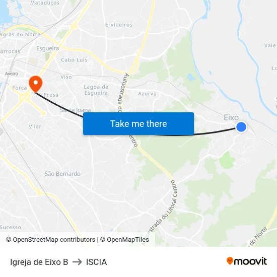 Igreja de Eixo B to ISCIA map