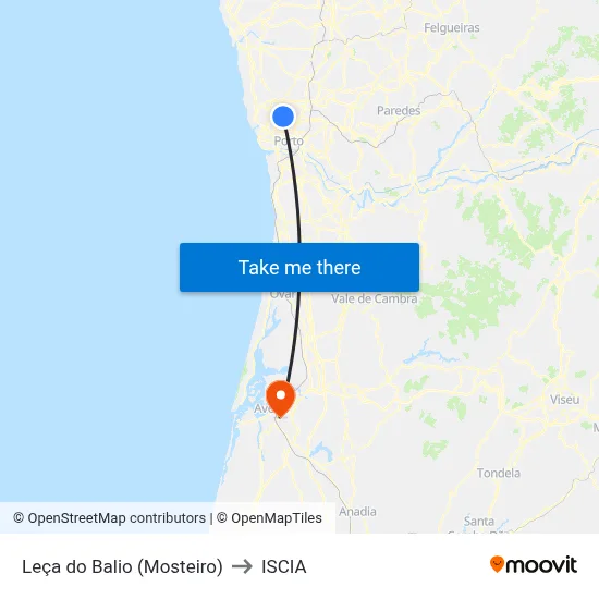 Leça do Balio (Mosteiro) to ISCIA map