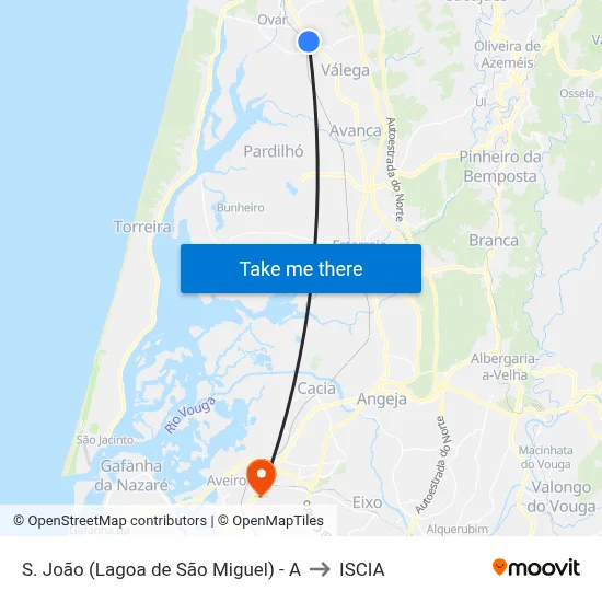 S. João (Lagoa de São Miguel) - A to ISCIA map