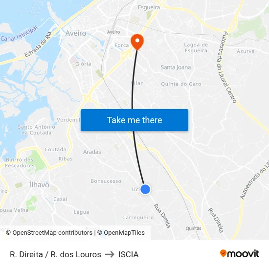 R. Direita / R. dos Louros to ISCIA map