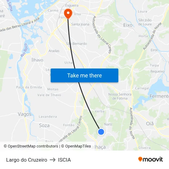 Largo do Cruzeiro to ISCIA map