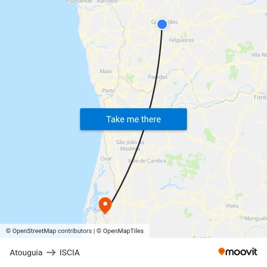 Atouguia to ISCIA map