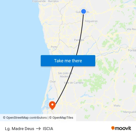 Lg. Madre Deus to ISCIA map