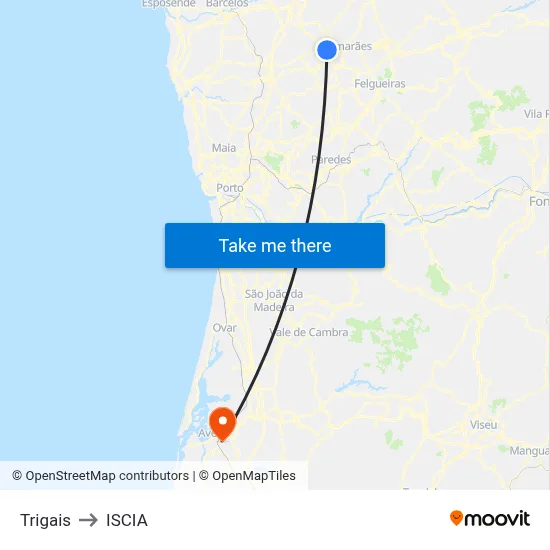Trigais to ISCIA map