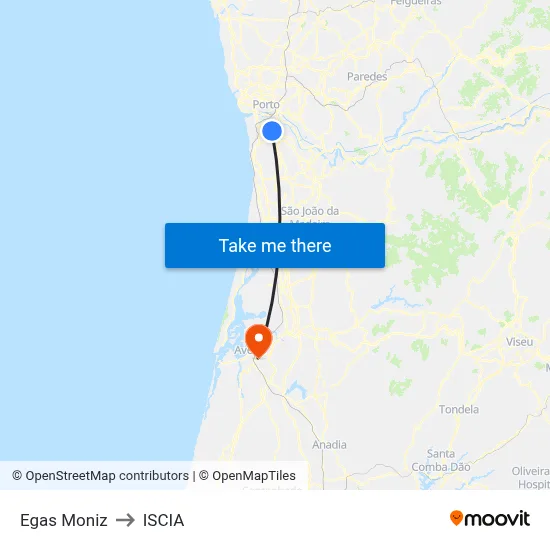 Egas Moniz to ISCIA map