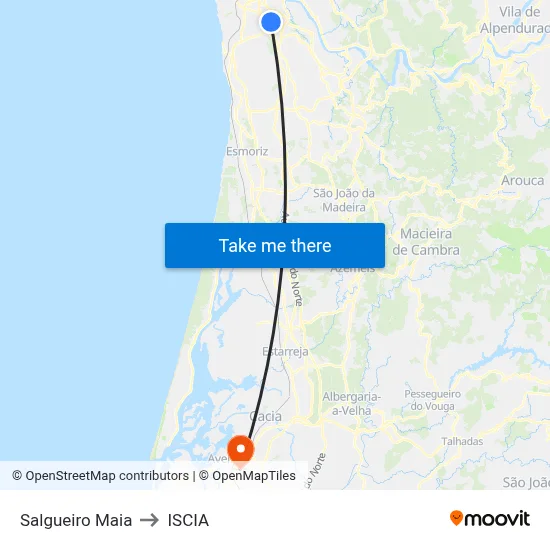 Salgueiro Maia to ISCIA map