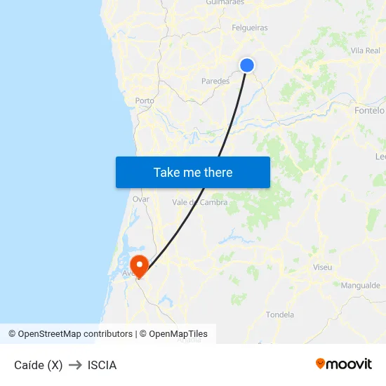 Caíde (X) to ISCIA map