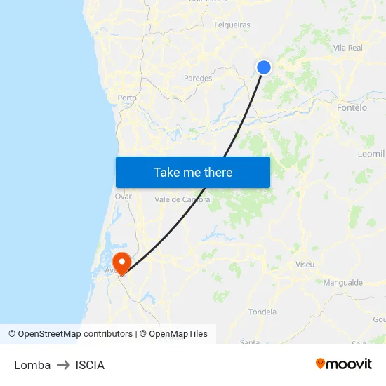 Lomba to ISCIA map