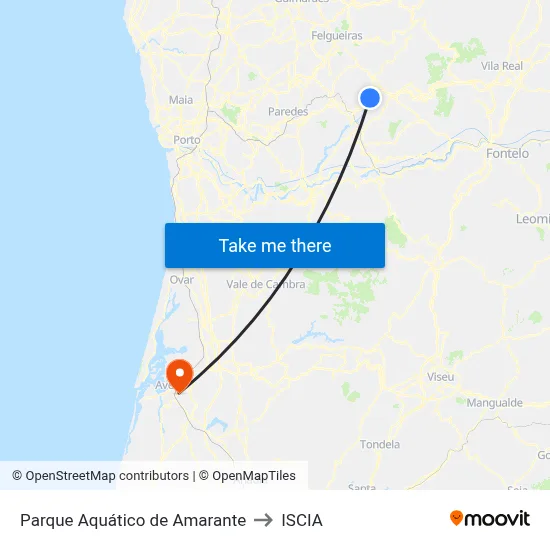 Parque Aquático de Amarante to ISCIA map