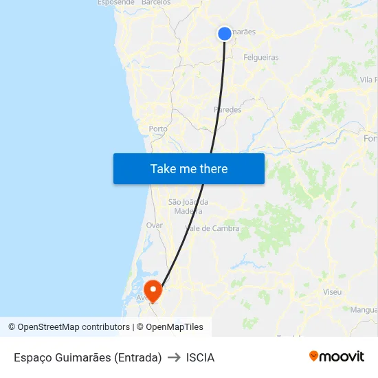 Espaço Guimarães (Entrada) to ISCIA map