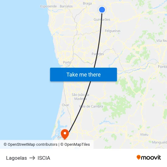 Lagoelas to ISCIA map