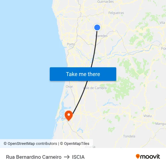 Rua Bernardino Carneiro to ISCIA map
