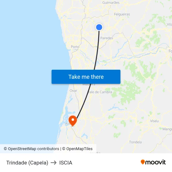 Trindade (Capela) to ISCIA map