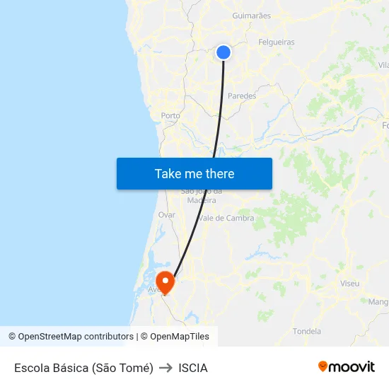 Escola Básica (São Tomé) to ISCIA map