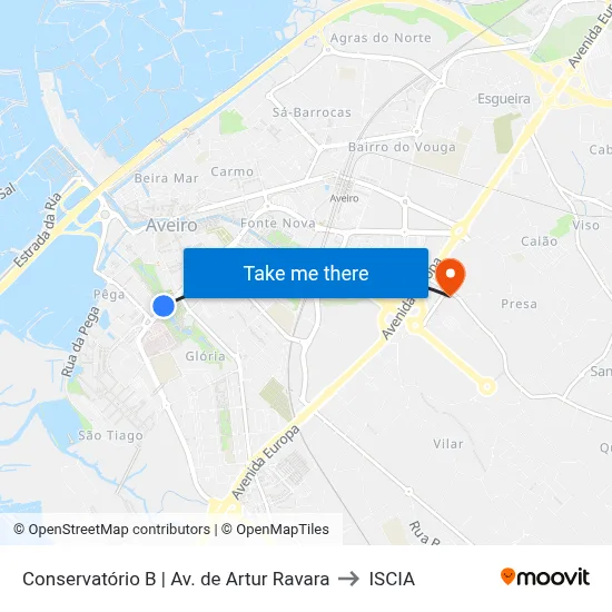 Conservatório B | Av. de Artur Ravara to ISCIA map