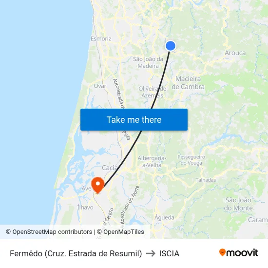 Fermêdo (Cruz. Estrada de Resumil) to ISCIA map