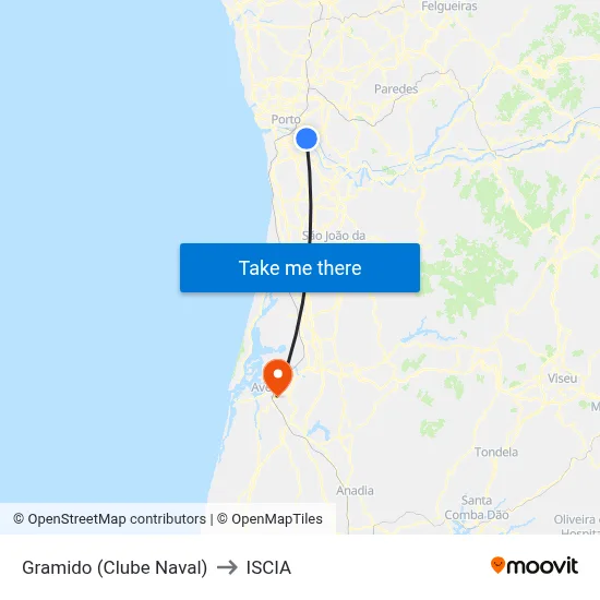 Gramido (Clube Naval) to ISCIA map