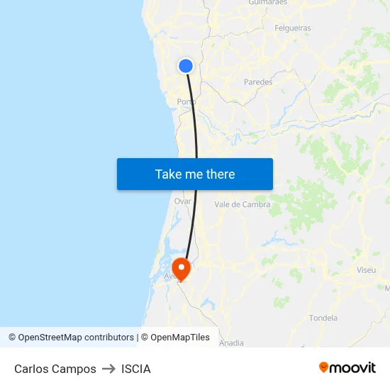 Carlos Campos to ISCIA map
