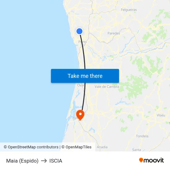 Maia (Espido) to ISCIA map