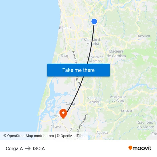 Corga A to ISCIA map