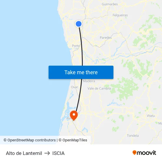 Alto de Lantemil to ISCIA map