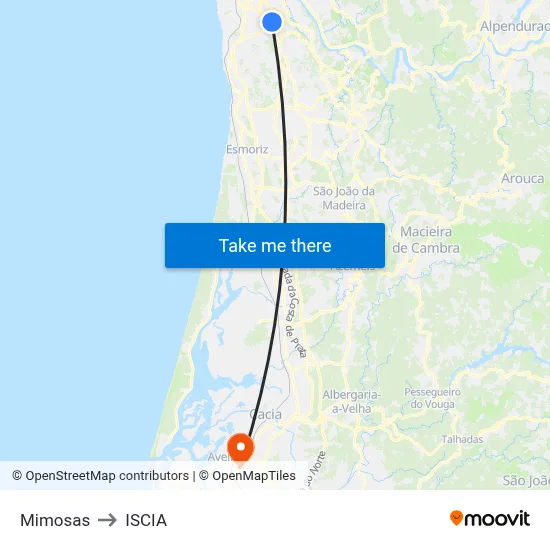 Mimosas to ISCIA map