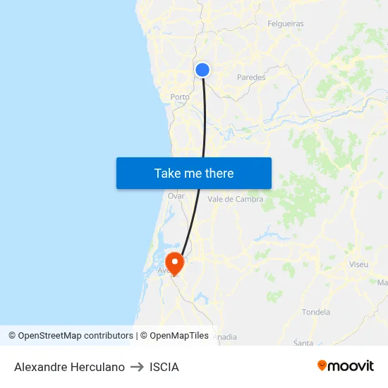 Alexandre Herculano to ISCIA map