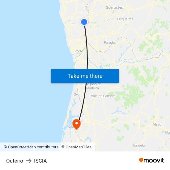 Outeiro to ISCIA map