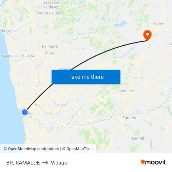 BR. RAMALDE to Vidago map