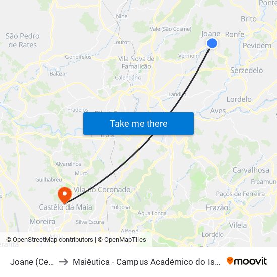 Joane (Centro) to Maiêutica - Campus Académico do Ismai e Ipmaia map