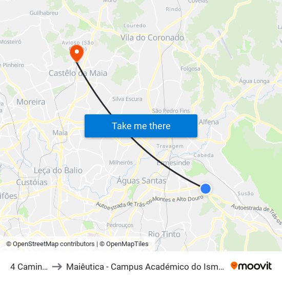 4 Caminhos to Maiêutica - Campus Académico do Ismai e Ipmaia map