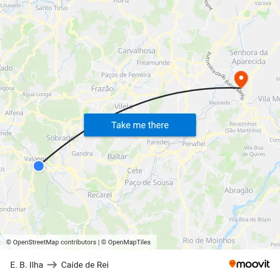 E. B. Ilha to Caíde de Rei map