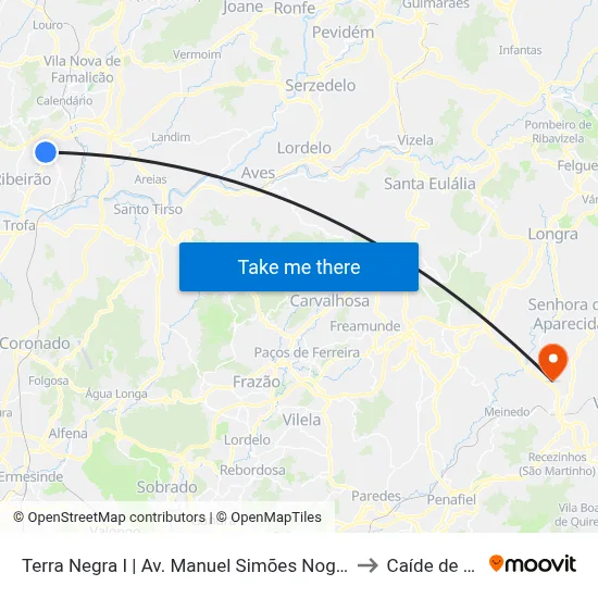 Terra Negra I | Av. Manuel Simões Nogueira to Caíde de Rei map