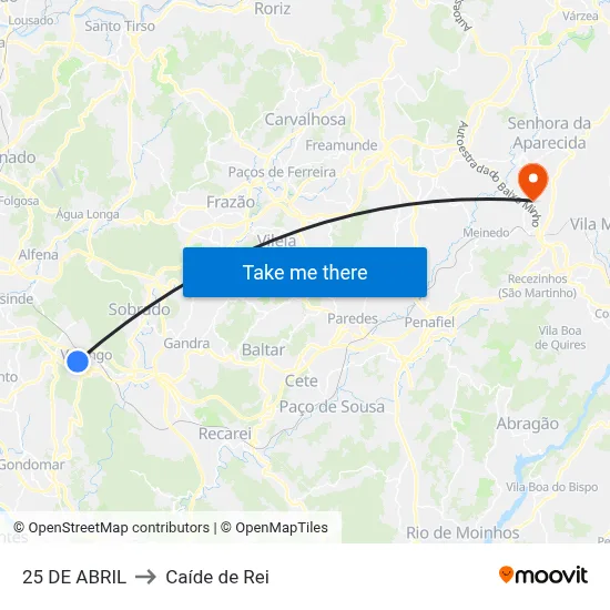 25 DE ABRIL to Caíde de Rei map