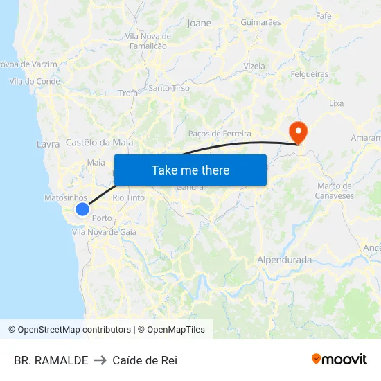BR. RAMALDE to Caíde de Rei map