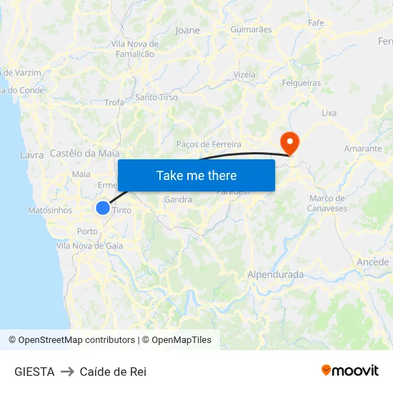 GIESTA to Caíde de Rei map