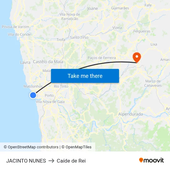 JACINTO NUNES to Caíde de Rei map
