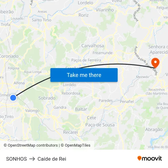 SONHOS to Caíde de Rei map