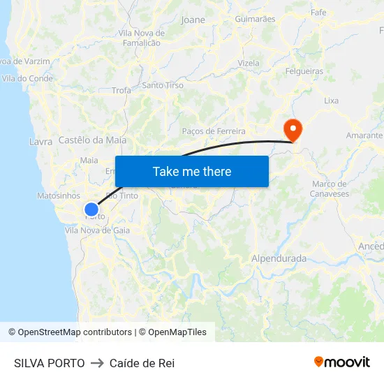 SILVA PORTO to Caíde de Rei map