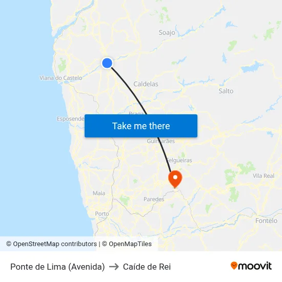 Ponte de Lima (Avenida) to Caíde de Rei map