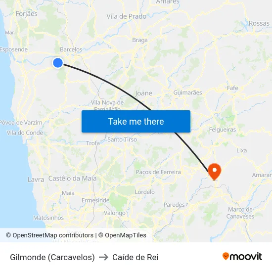 Gilmonde (Carcavelos) to Caíde de Rei map